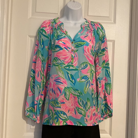 NWT Lilly Pulitzer Elsa Silk Top - Picture 2 of 7